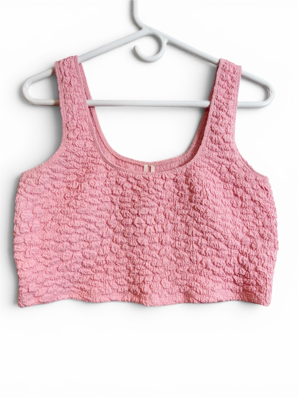 Anthropologie Light Pink Elastic Stretch Cropped Tank Top